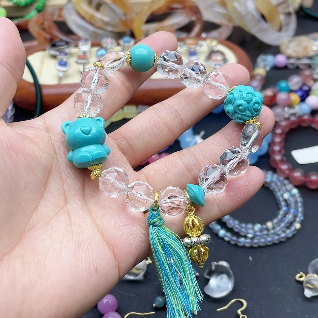 银S925镶嵌烟晶手链