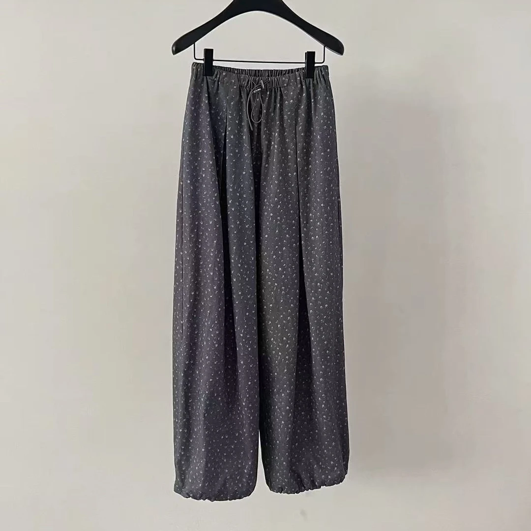 Feel blessed韩国女装2025秋季新款设计感复古休闲碎花工装休闲裤