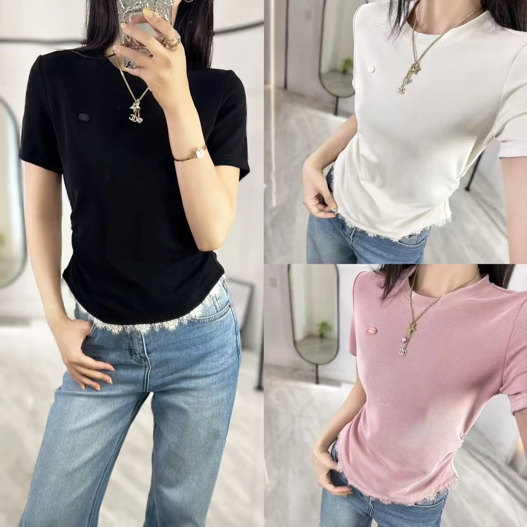 4376 夏季短款圆领修身褶皱短袖T恤小个子女生时尚设计感上衣