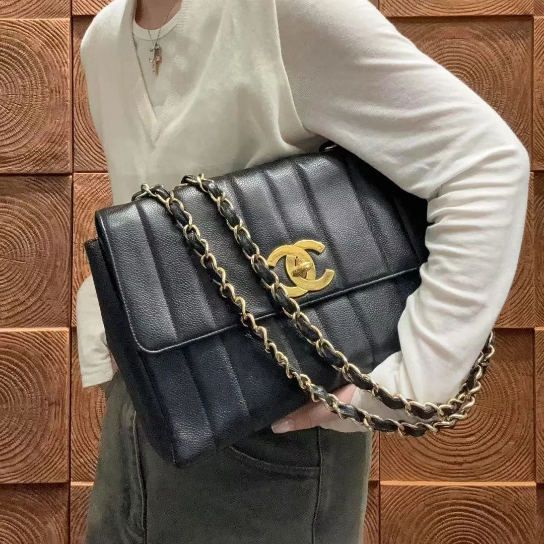 95新 Chanel/香奈儿 【蕾】 5BH011 黑金贝嫂
