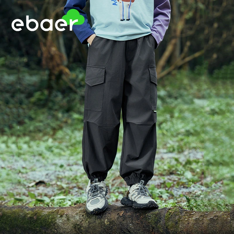 ebaer童装男童休闲工装裤2025秋冬新款儿童弹力裤子户外