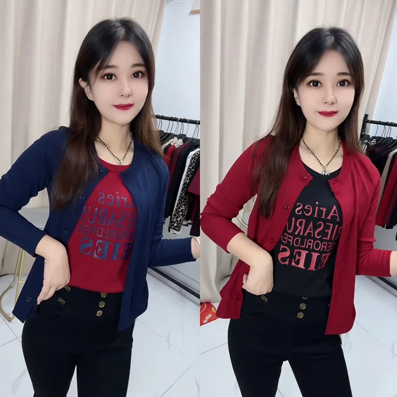 网红爆款时尚减龄宽松显瘦圆领印花字母T恤气质休闲简约通勤上衣