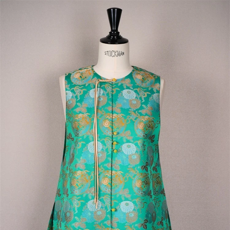 【上久楷团龙杂宝纹】圆领高端宋锦马甲CD2167431