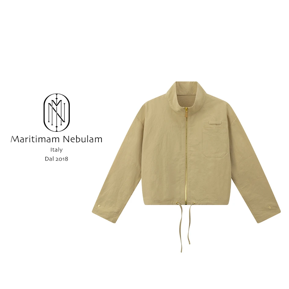 MN立领外套下摆抽绳气质上衣 SZ1087