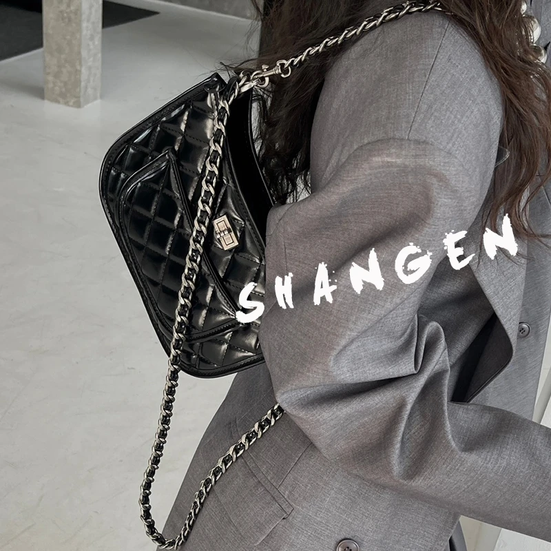 【尚恩CC】ZT-D7007-C-黑色-25*7*19轻奢女士新款单肩斜跨包