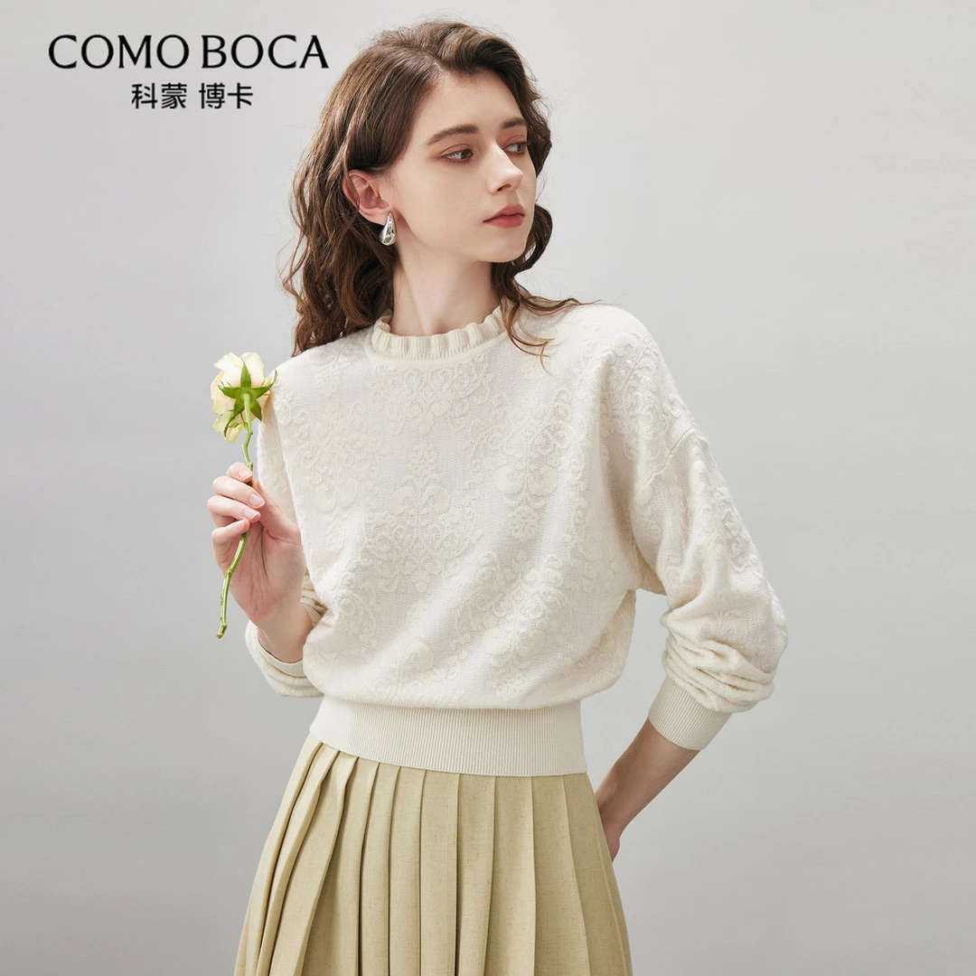 COMOBOCA/科蒙·博卡秋冬羊毛衫女毛衣优雅针织打底套衫KSTMY00087