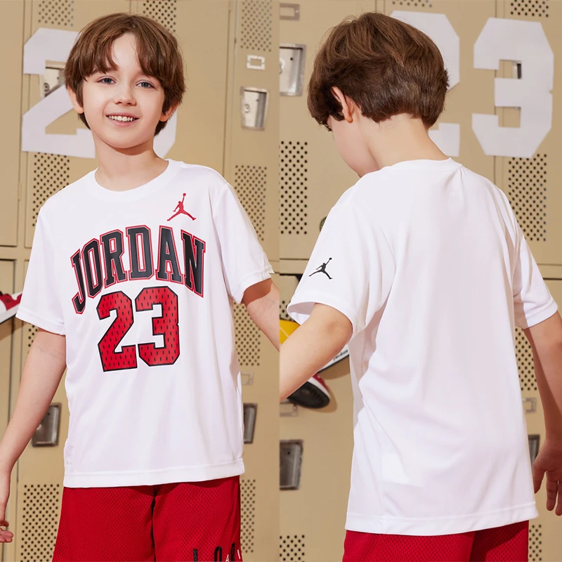 【官方旗舰】AIR JORDAN夏季运动童装男童短袖T恤透气速干5178/B608