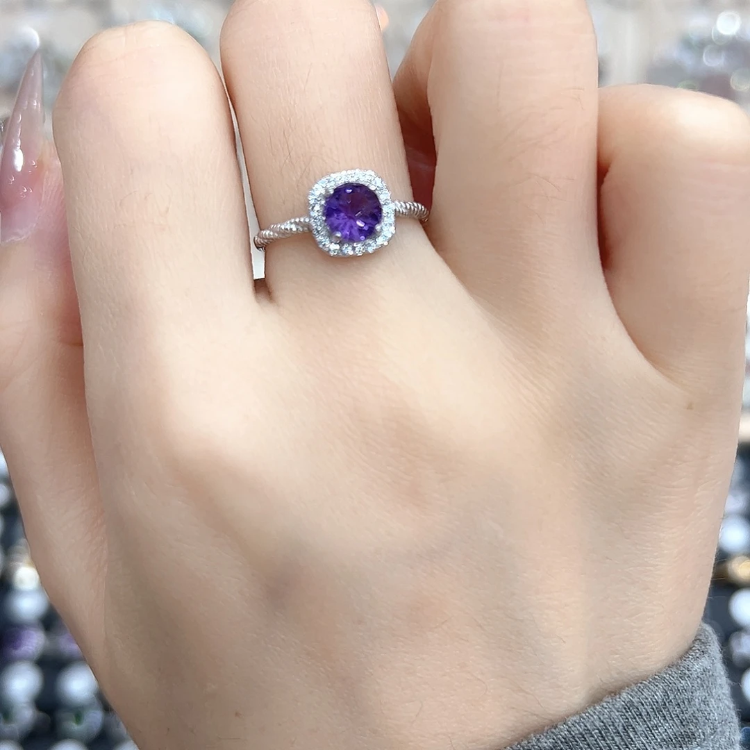 水晶银S925镶嵌戒指