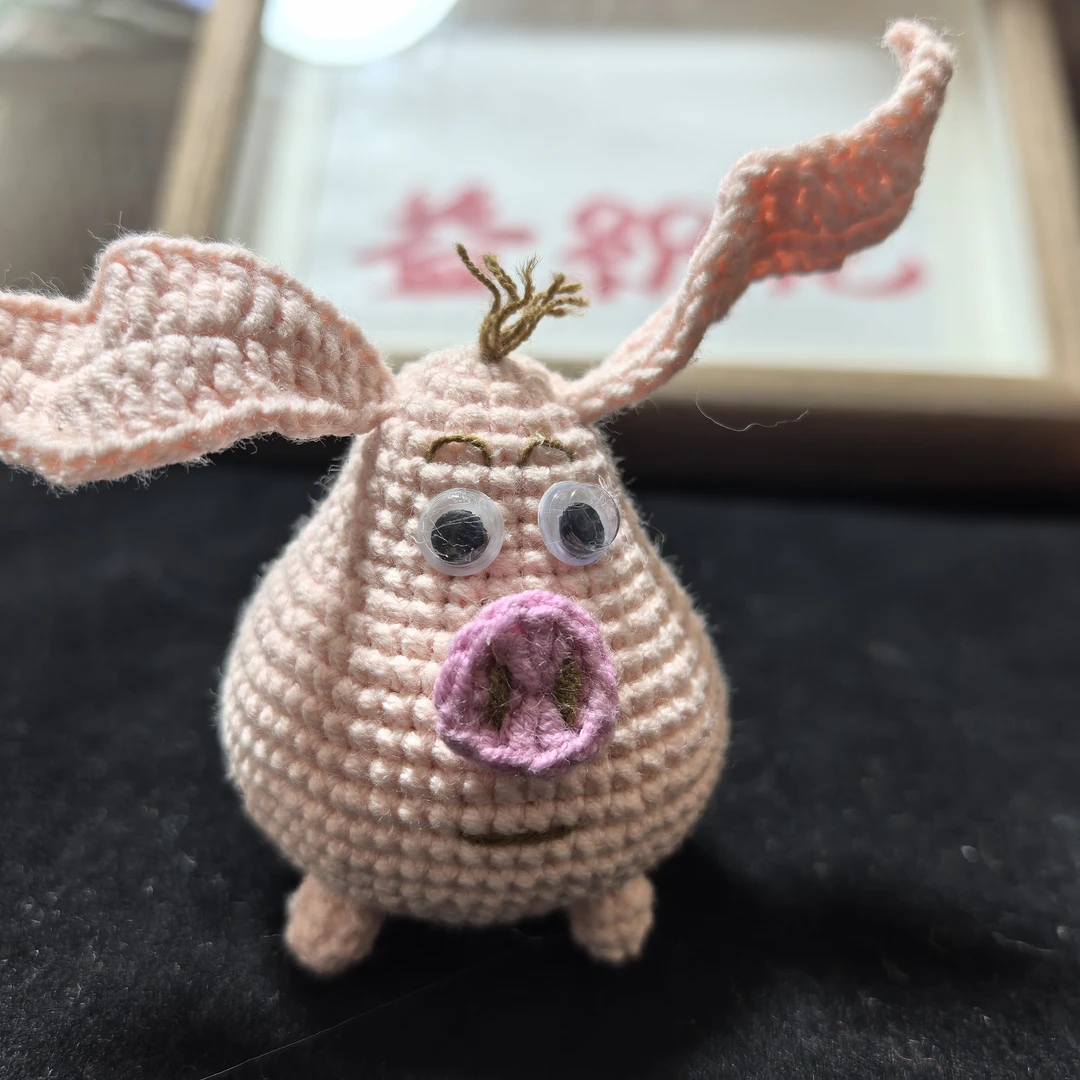 手工钩织哪吒太乙飞猪挂件手工编织钩织玩偶钩针玩偶针织毛线