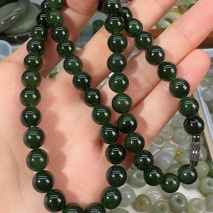 和田玉（碧玉）未镶嵌颈饰8mm