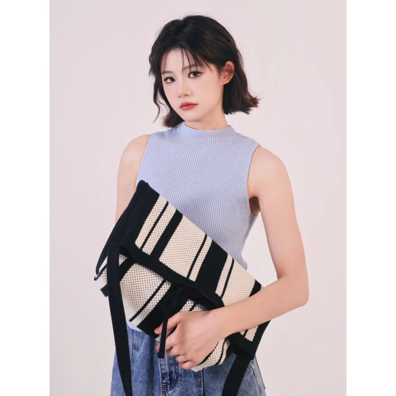 MEME·原创小众休闲通勤包单肩斜挎百搭飞织设计感水桶大容量2025