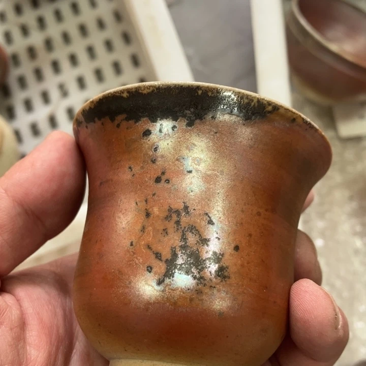 柴烧茶具茶杯大放漏