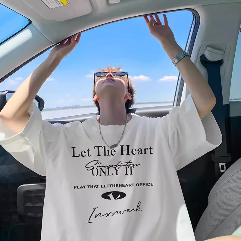 夏季短袖t恤男新款半袖美式宽松ins潮牌体恤青少年休闲百搭打底衫