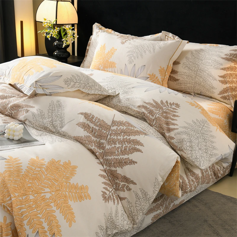 新款纯棉单人轻奢印花三件套床单加厚被套床单学生宿舍床品四件套