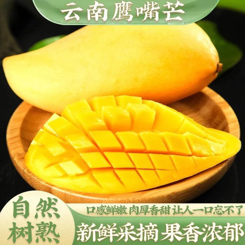 云南鹰嘴芒果当季新鲜水果一现摘甜心芒果黄皮薄皮大果芒果