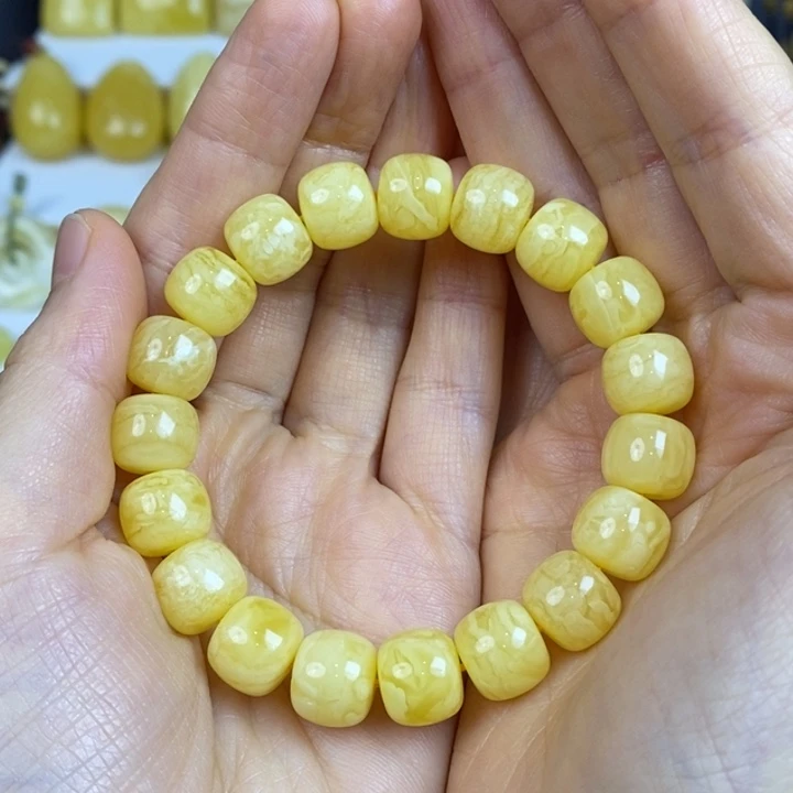 蜜蜡手链未镶嵌旭*天然原矿假一罚十