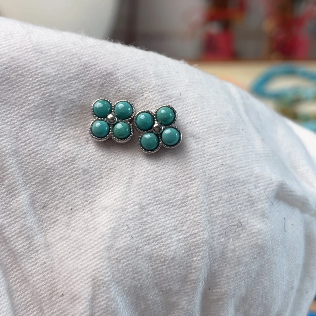 绿松石银S925镶嵌配饰