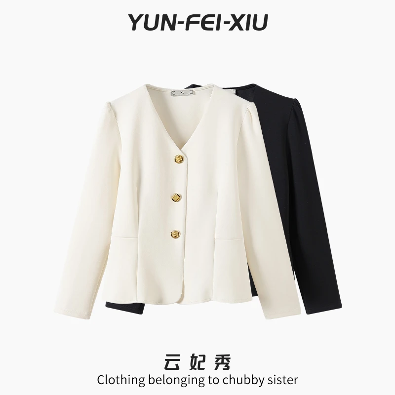 云妃秀大码女装外套时尚休闲微胖宽松显瘦减龄气质百搭秋季68193