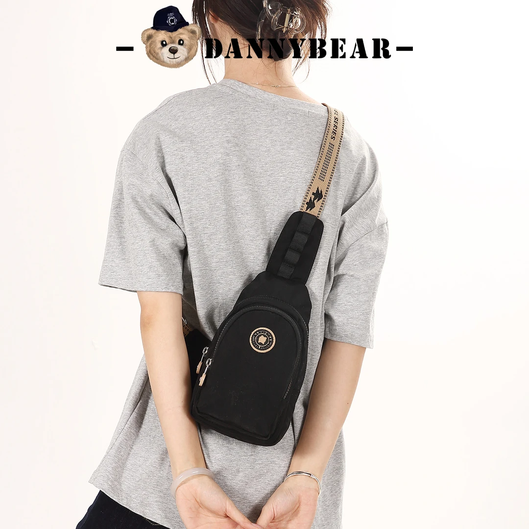 丹尼熊女包布胸包男女新款胸前斜挎小包包旅行登山斜背包4828138