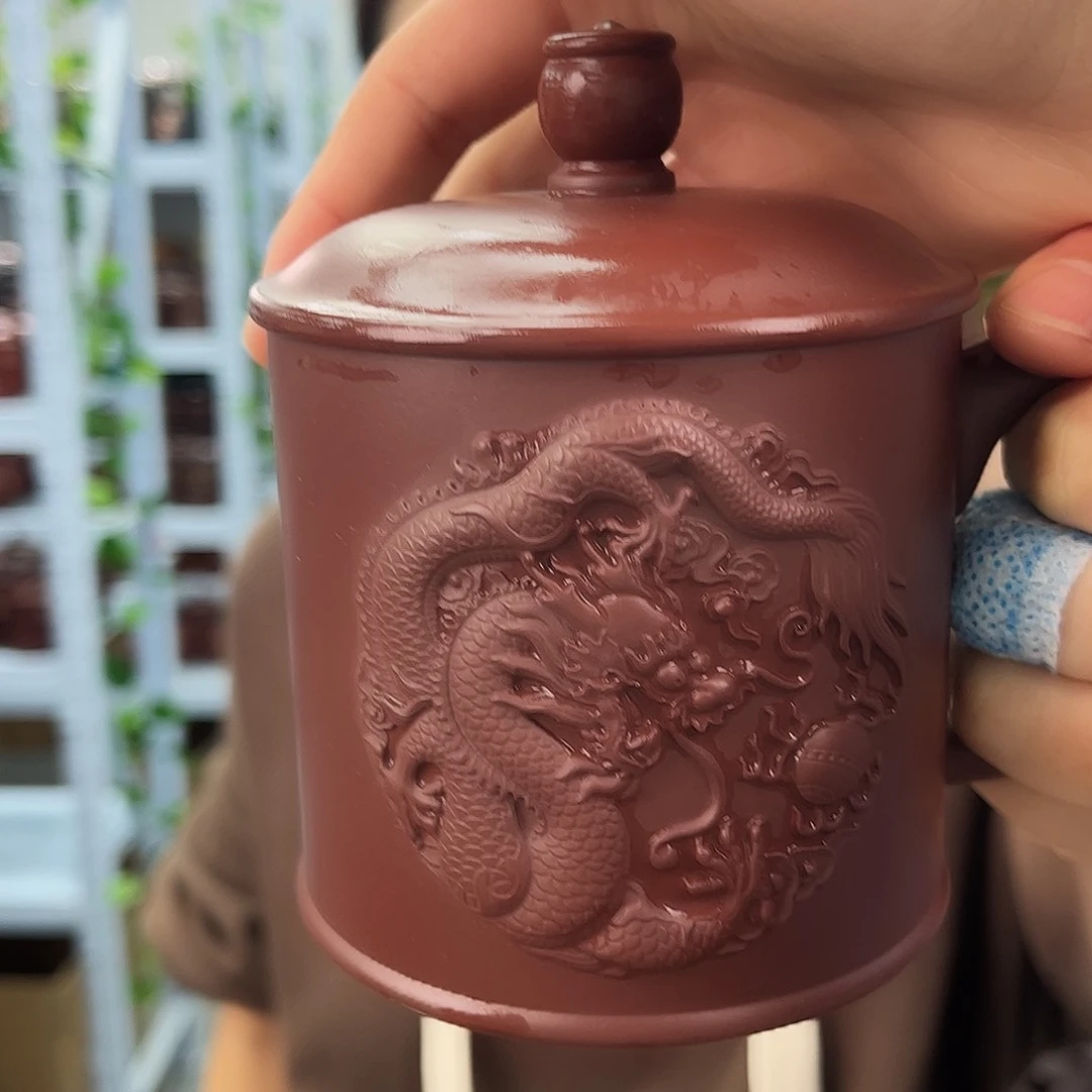 宜兴原矿紫砂全手工盖杯