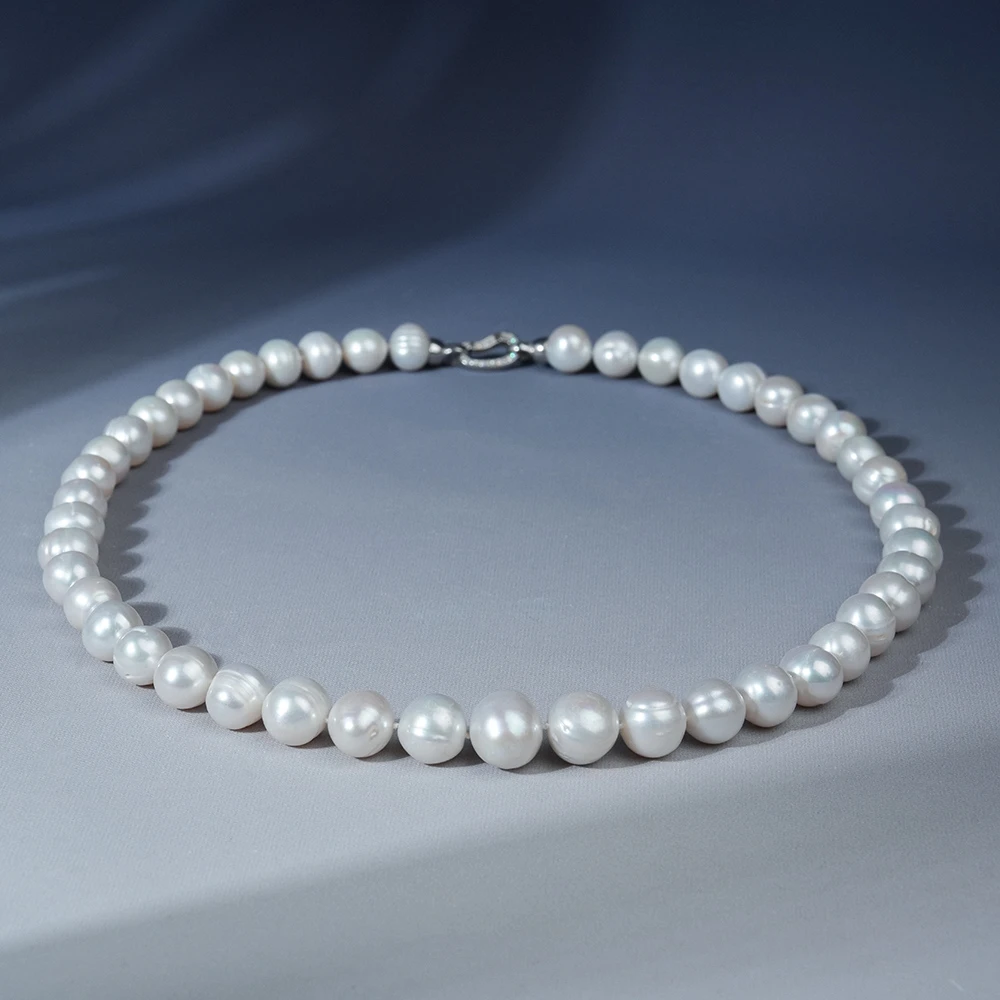 12-14mm昭玥A630 银S925天然无核淡水珍珠项链60cm