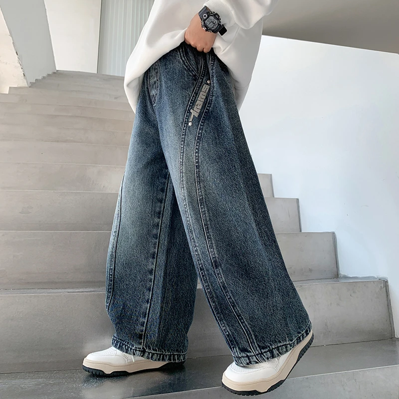 儿童装男童秋装裤子2025新款中大童春秋款男孩秋季痞帅牛仔裤长裤