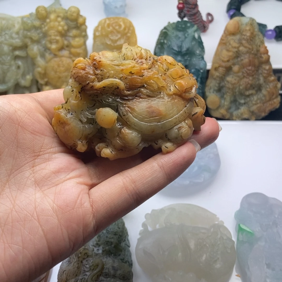 定制翡翠未镶嵌龙头龟