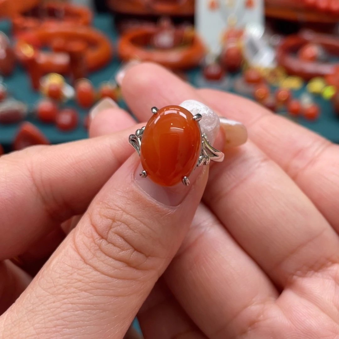 南红玛瑙开播福利川料南红戒指未镶嵌