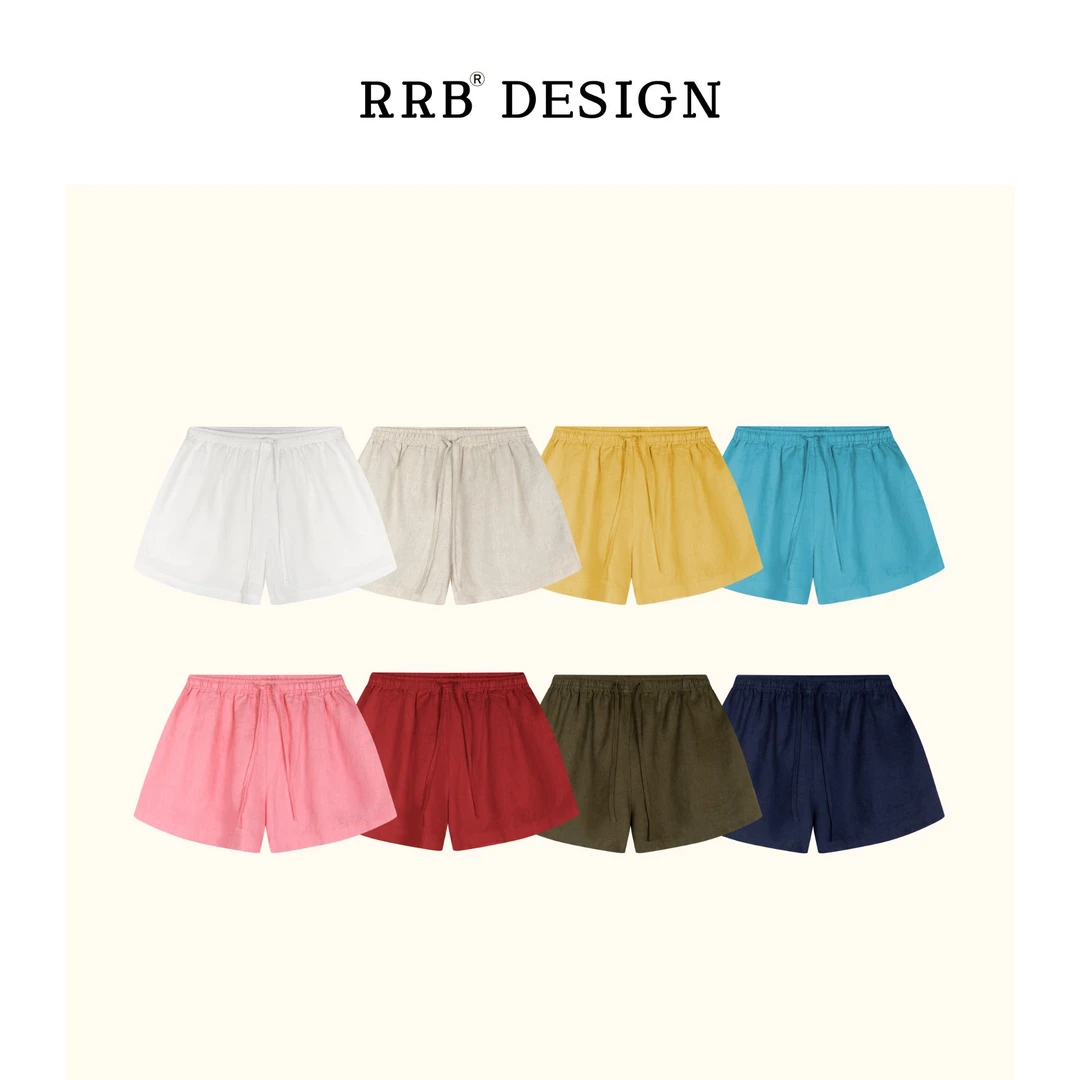 RRB Design「夏日必备」宽松显瘦松紧腰阔腿短裤百搭简约休闲裤