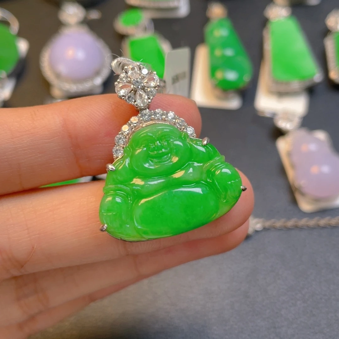 翡翠银S925镶嵌颈饰