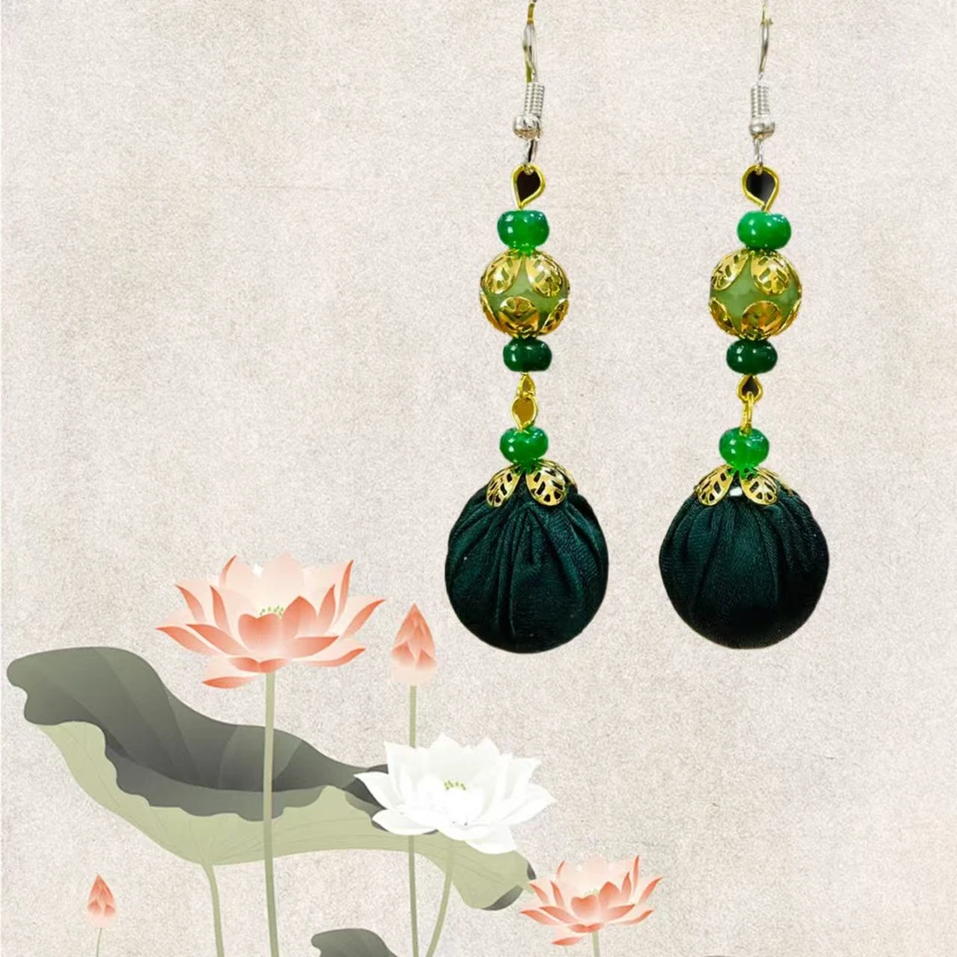 非金属亚克力耳饰 【芊泽】非金属布艺耳饰W15