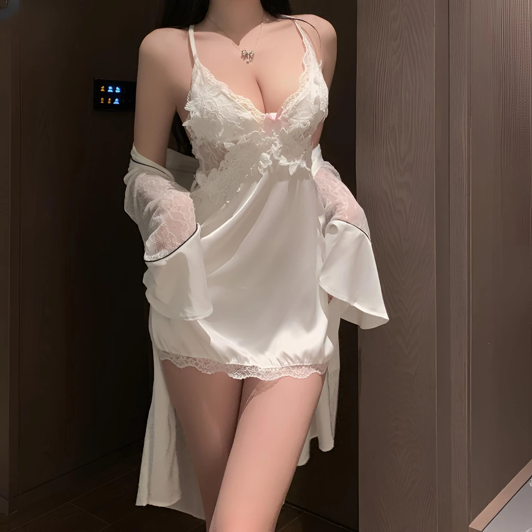 新款亲肤薄款性感吊带睡裙聚拢带胸垫蕾丝睡衣女款爆款睡衣女夏季
