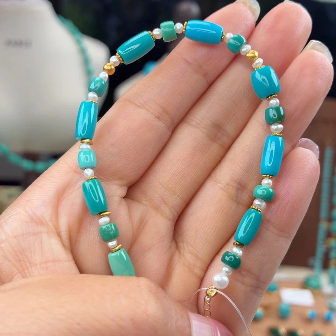 绿松石18K金镶嵌手链