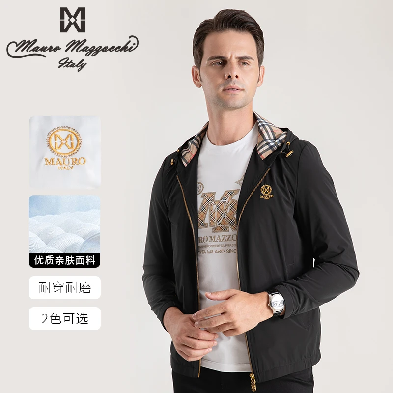 Mauro/玛路男士连帽茄克外套时尚运动休闲修身男款春秋季2001