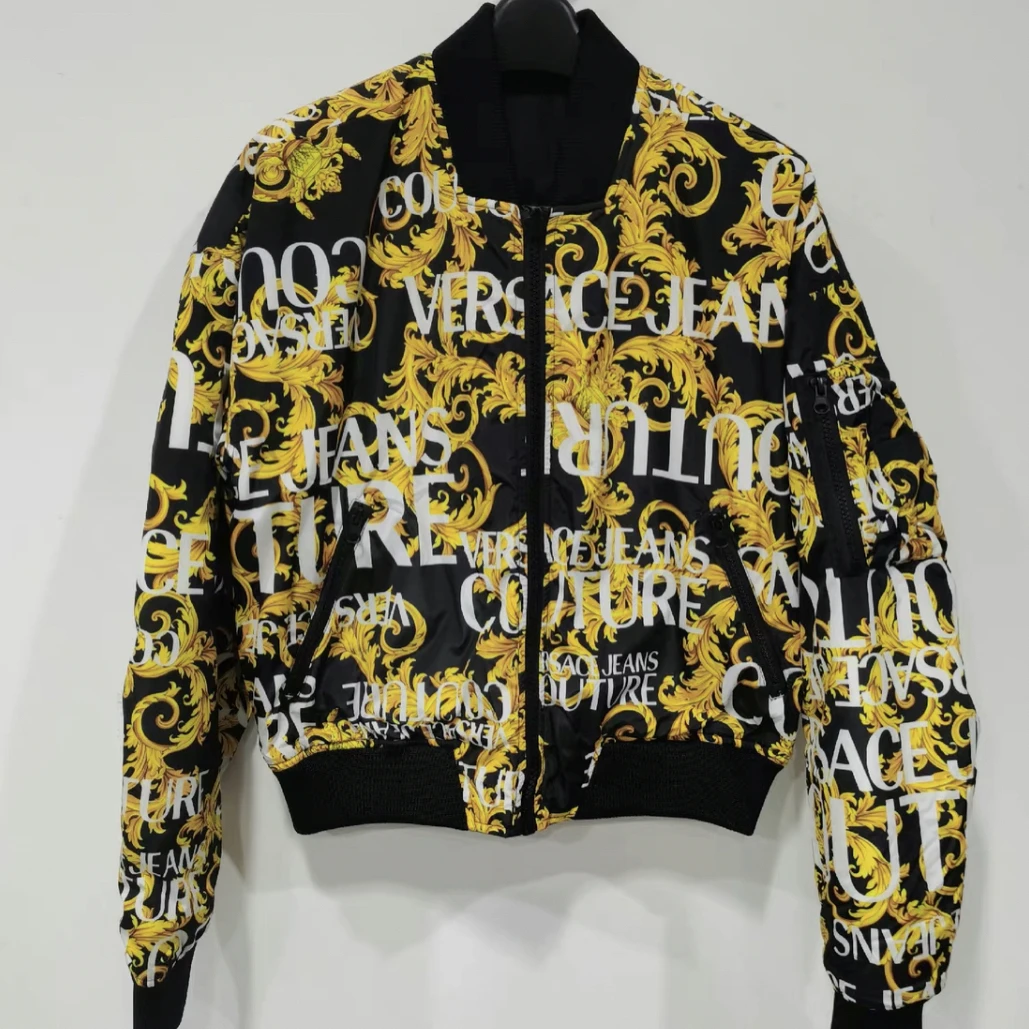 99新 VERSACE/范思哲 巴洛克风双面可穿棉服/40码/B01973