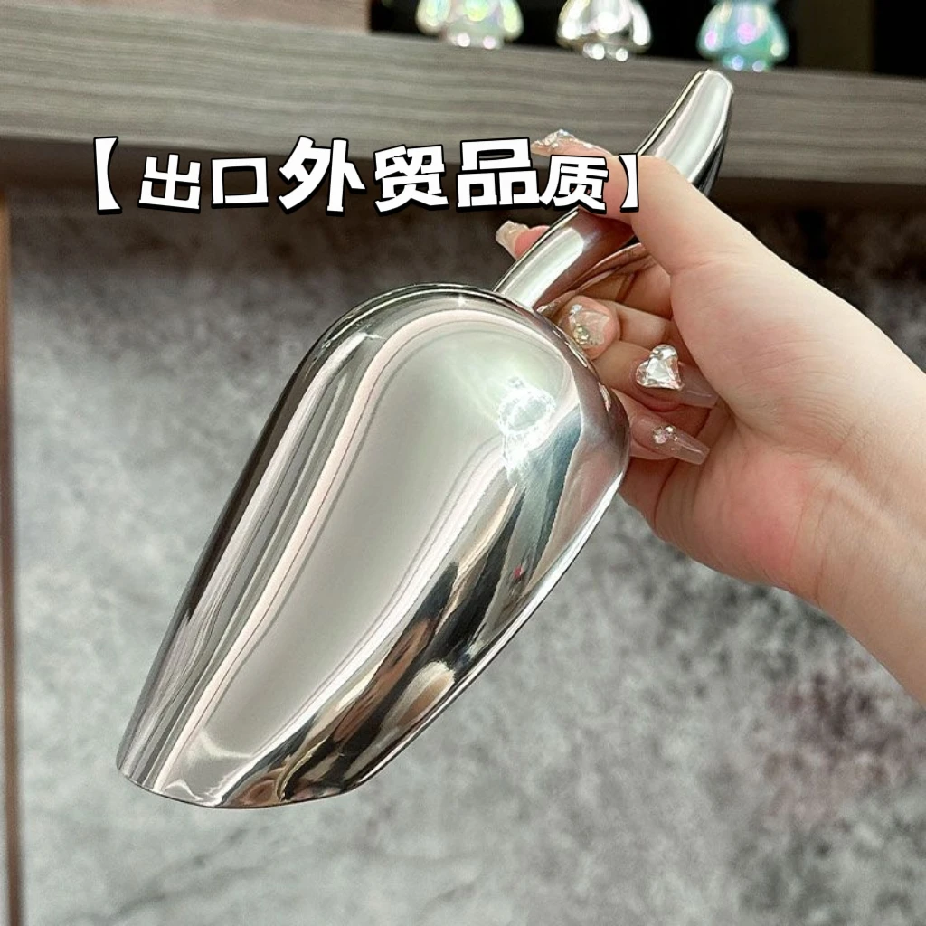 A106-欧丽其18/10不锈钢冰铲食品铲碎冰铲面粉粮食铲一体铲子