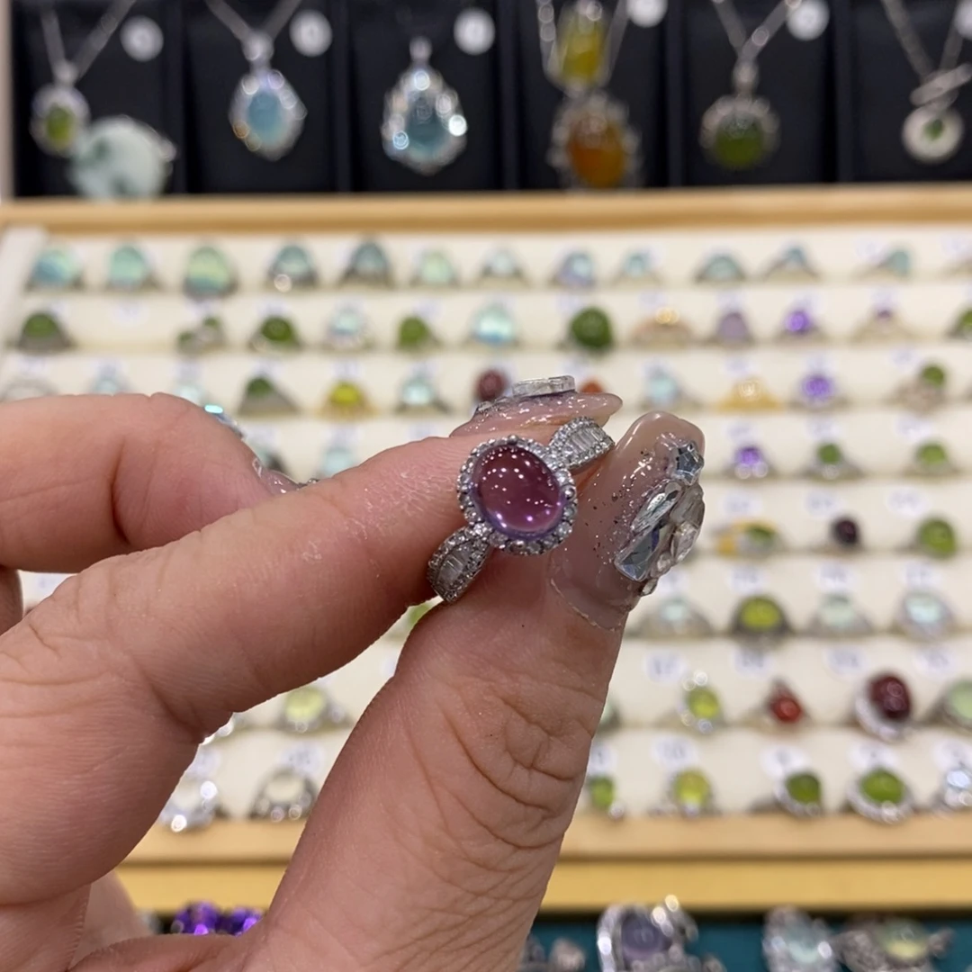 蛇纹石玉珠宝半成品银S925镶嵌吨***?