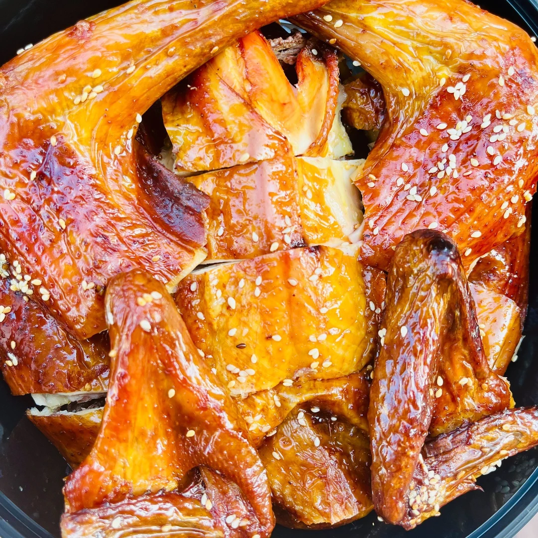 芝麻烤鸡，皮香肉嫩美滋滋 ，劏前约4斤送货上门