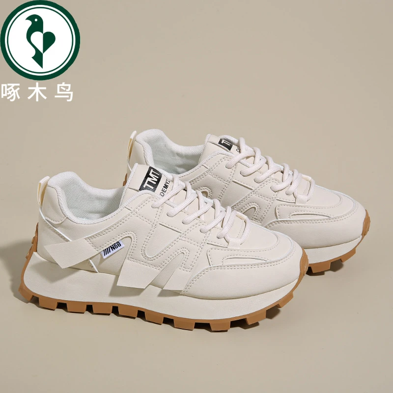 【正品】啄木鸟ins韩版新款阿甘鞋女春季学生运动跑步鞋休闲厚底