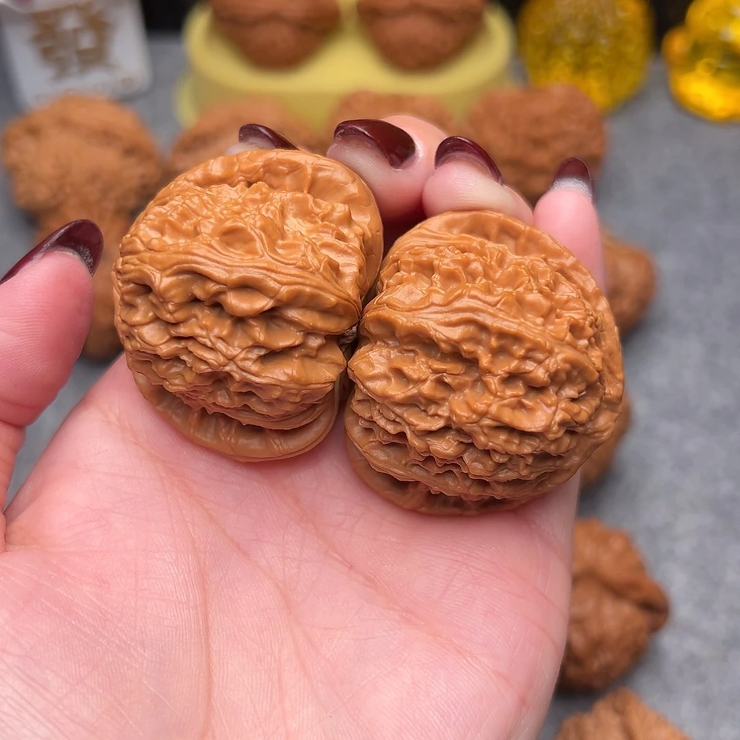 把件文玩核桃毕业精品精配三角白42.8尺寸