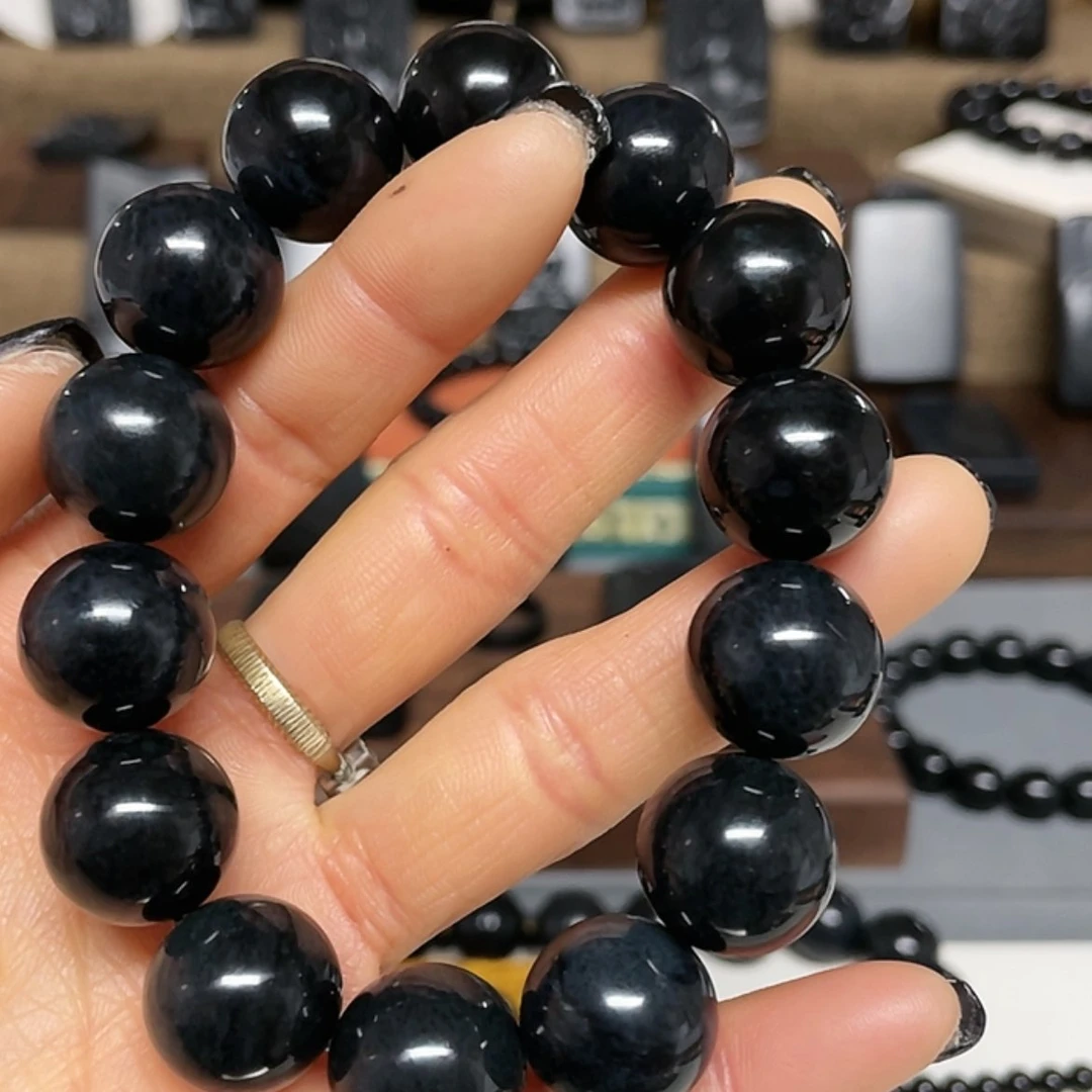 【闪购商品】和田玉（墨玉）手串未镶嵌福利版卡16