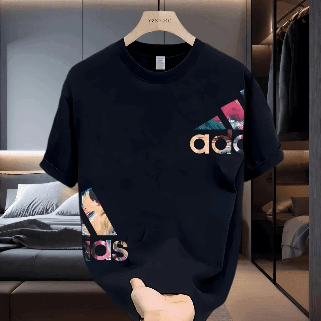 纯棉t恤男短袖夏季体恤圆领印花打底衫宽松半袖舒适重磅潮牌上衣