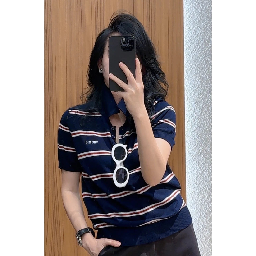 【晴晴推荐】缪系Polo半袖～女士显瘦洋气针织