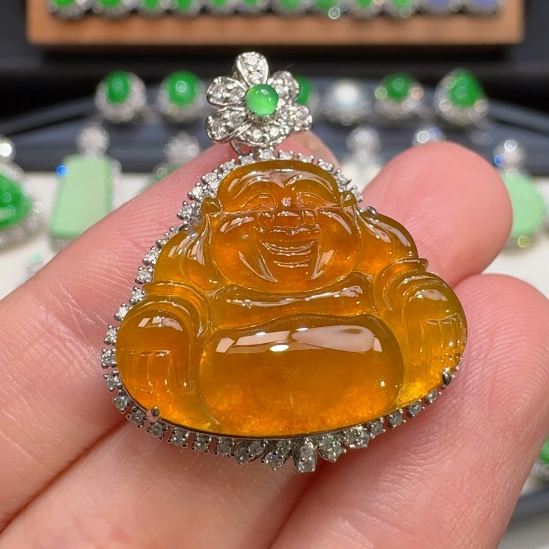 翡翠18K金镶嵌颈饰48小时鉴赏期