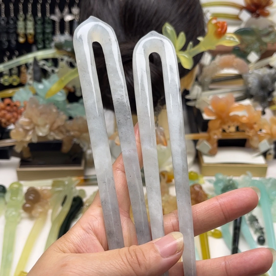 蛇纹石玉合金发簪