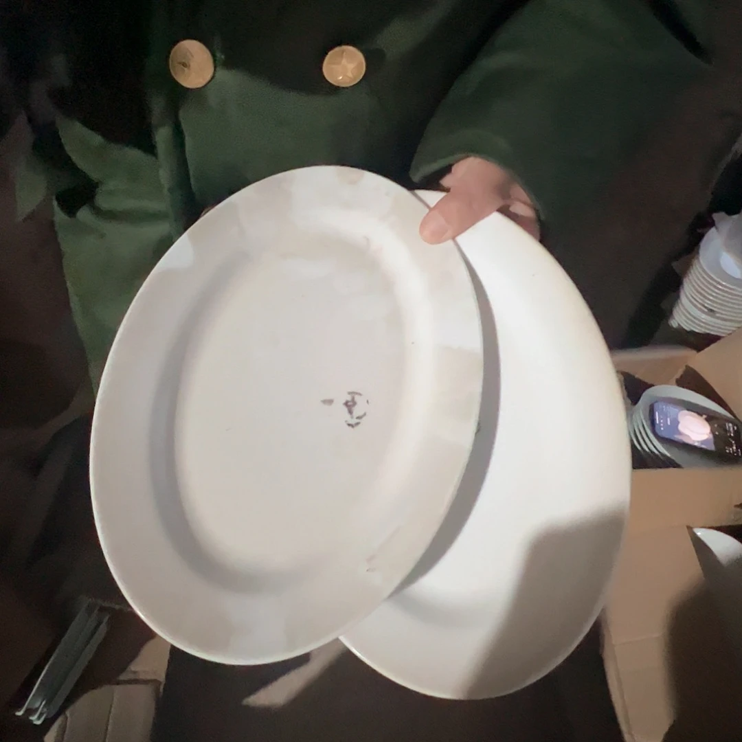 瓷景德镇高温陶瓷鱼盘2个