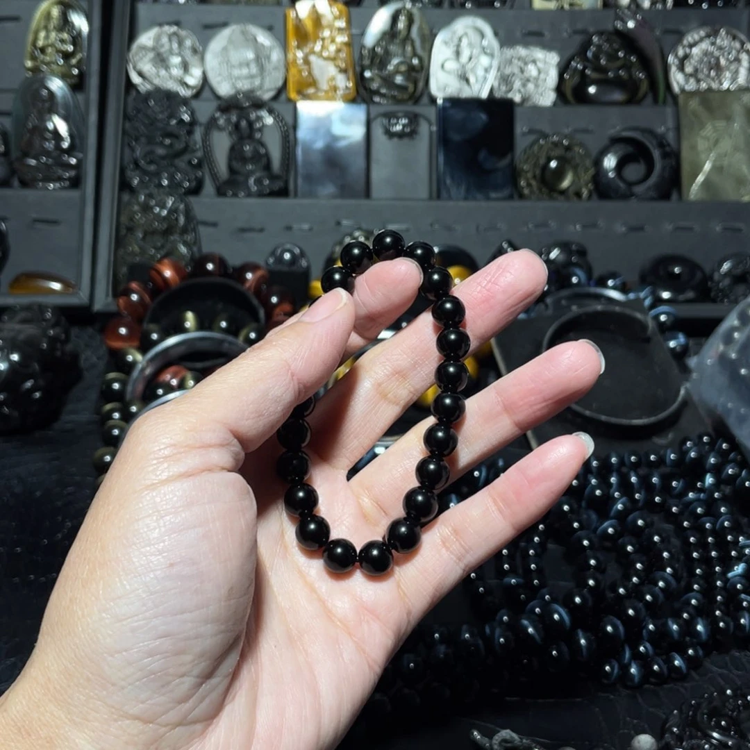 黑曜岩手链未镶嵌清*
