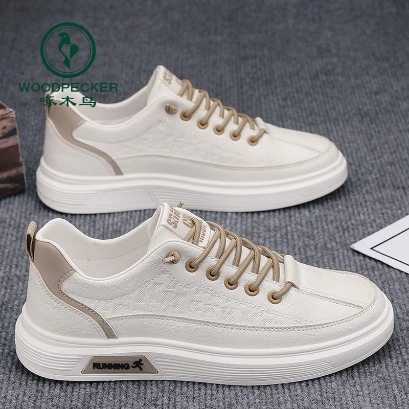 正品啄木鸟男鞋百搭一脚蹬运动鞋防水防滑平板鞋休闲运动小白潮鞋