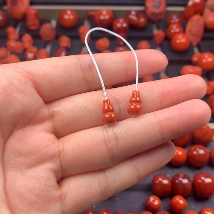 南红玛瑙未镶嵌葫芦弟子珠6MM+