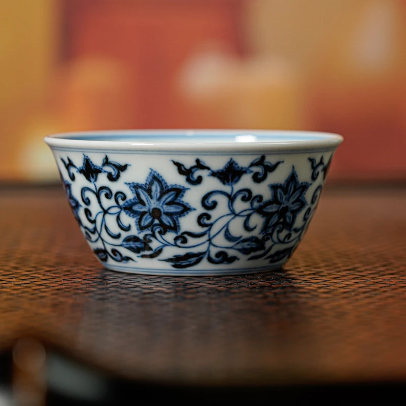 春风祥玉萱草百合卧足杯 cfxy407